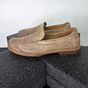 Mezlan Shoe Vicenza 11.5M Apron Toe Loafer Slip-On Distressed Leather Tan Spain